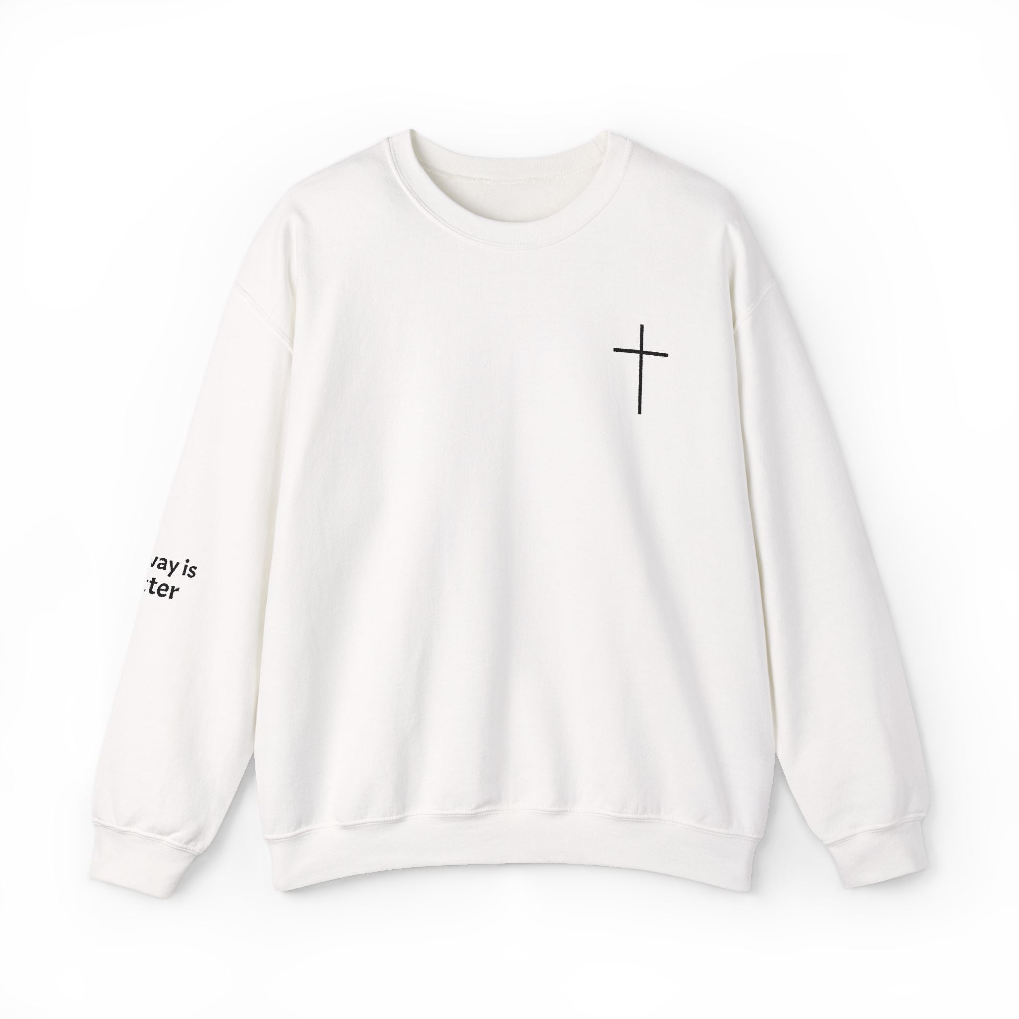 Christian Cross Crewneck Sweatshirt Minimal Faith Graphic