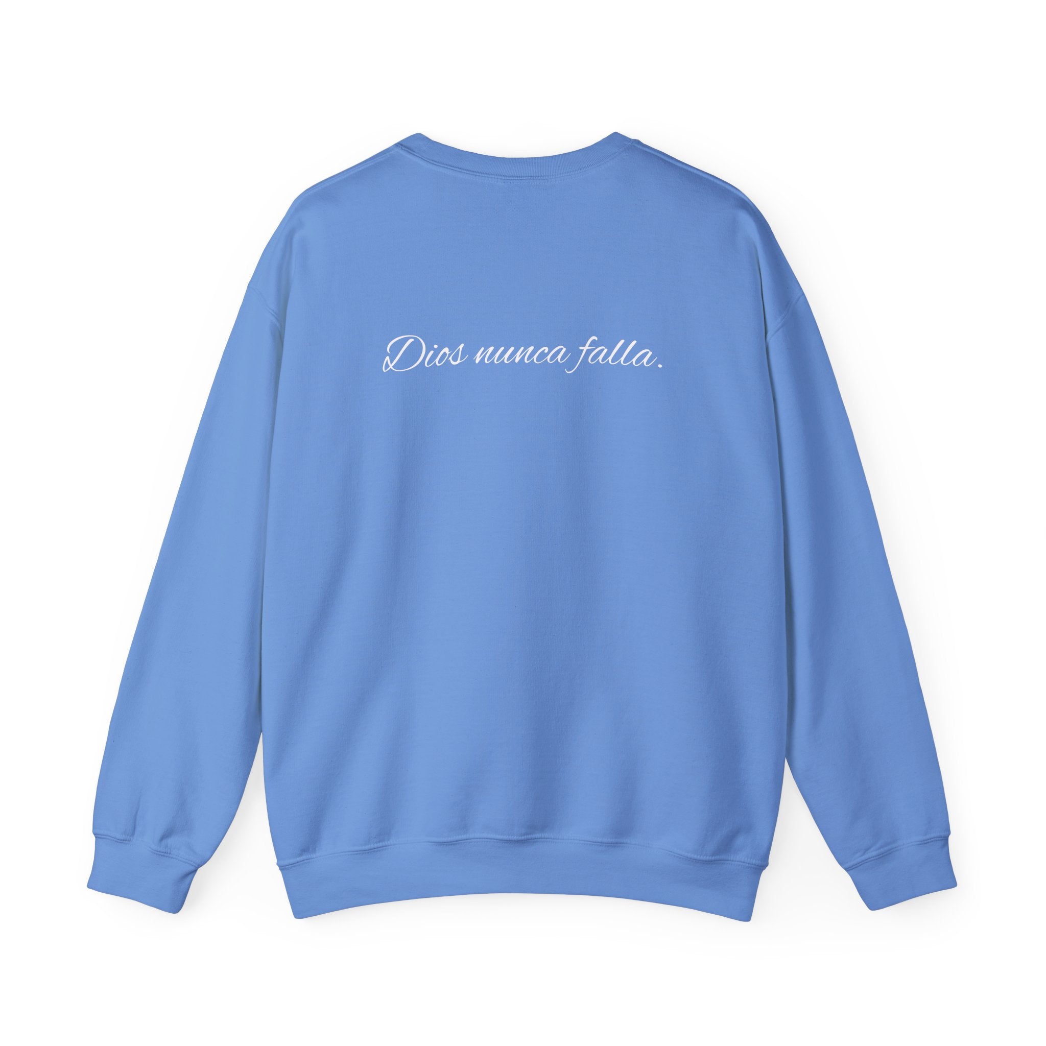 Crewneck Sweatshirt — 'Dios nunca falla' Script Heart Spiritual Pullover
