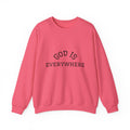 Christian Crewneck Sweatshirt — "God Is Everywhere" with Back Cross Design