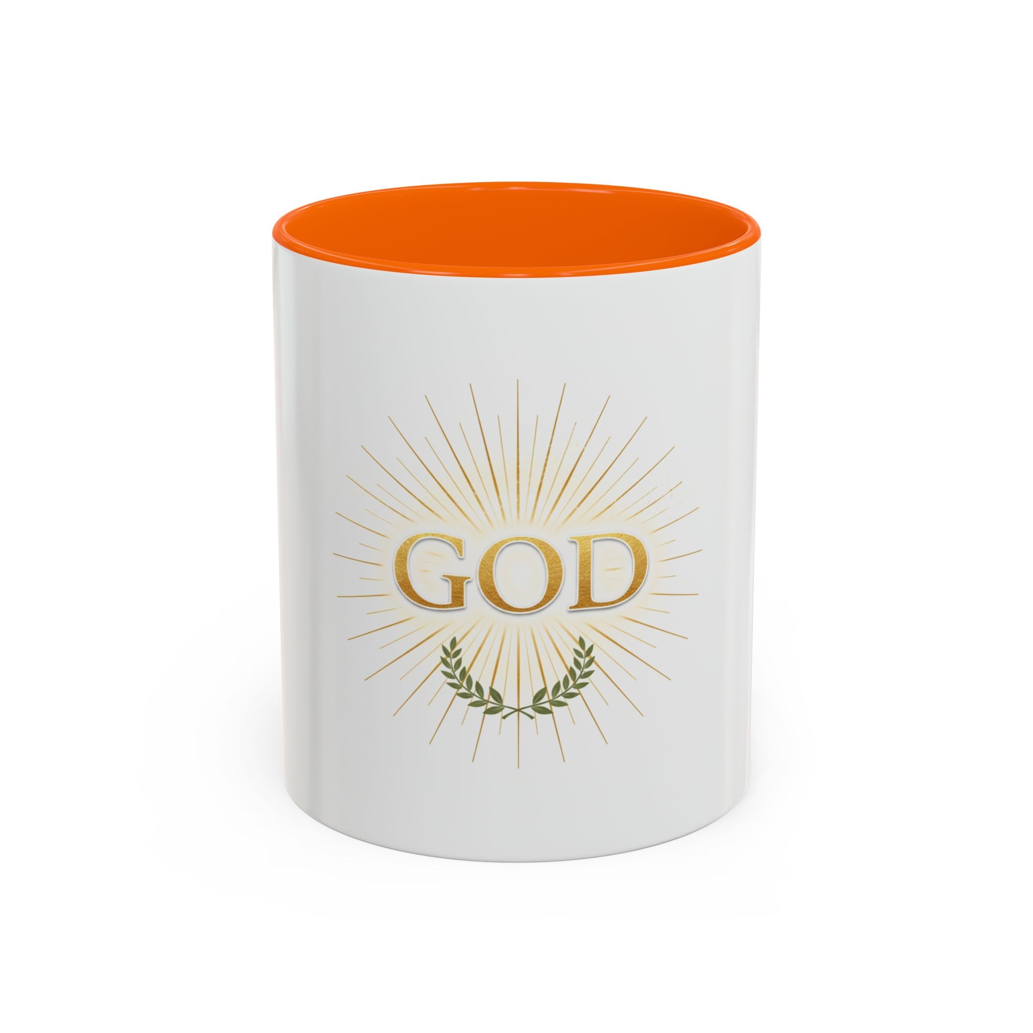 God Radiant Accent Coffee Mug — Inspirational Christian Ceramic Mug