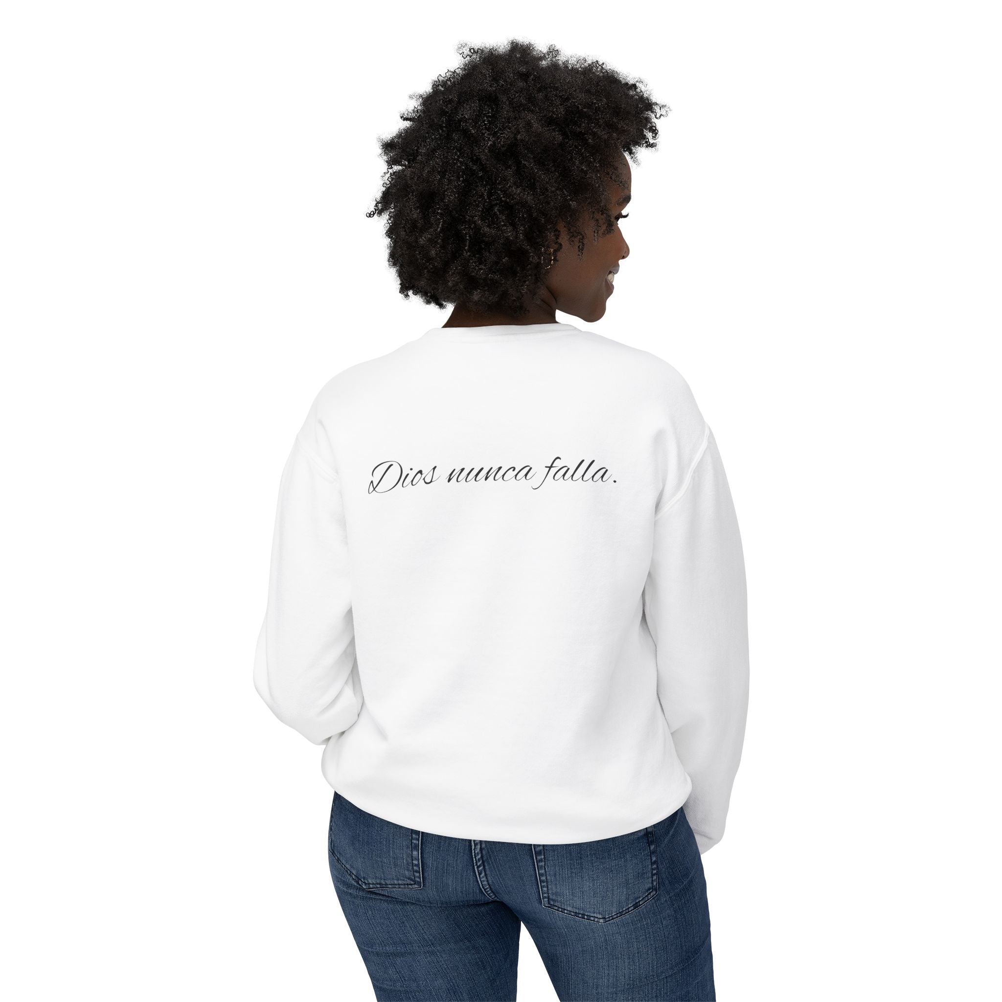 Dios nunca falla. — Small Cross Front & "Dios nunca falla" Script Back