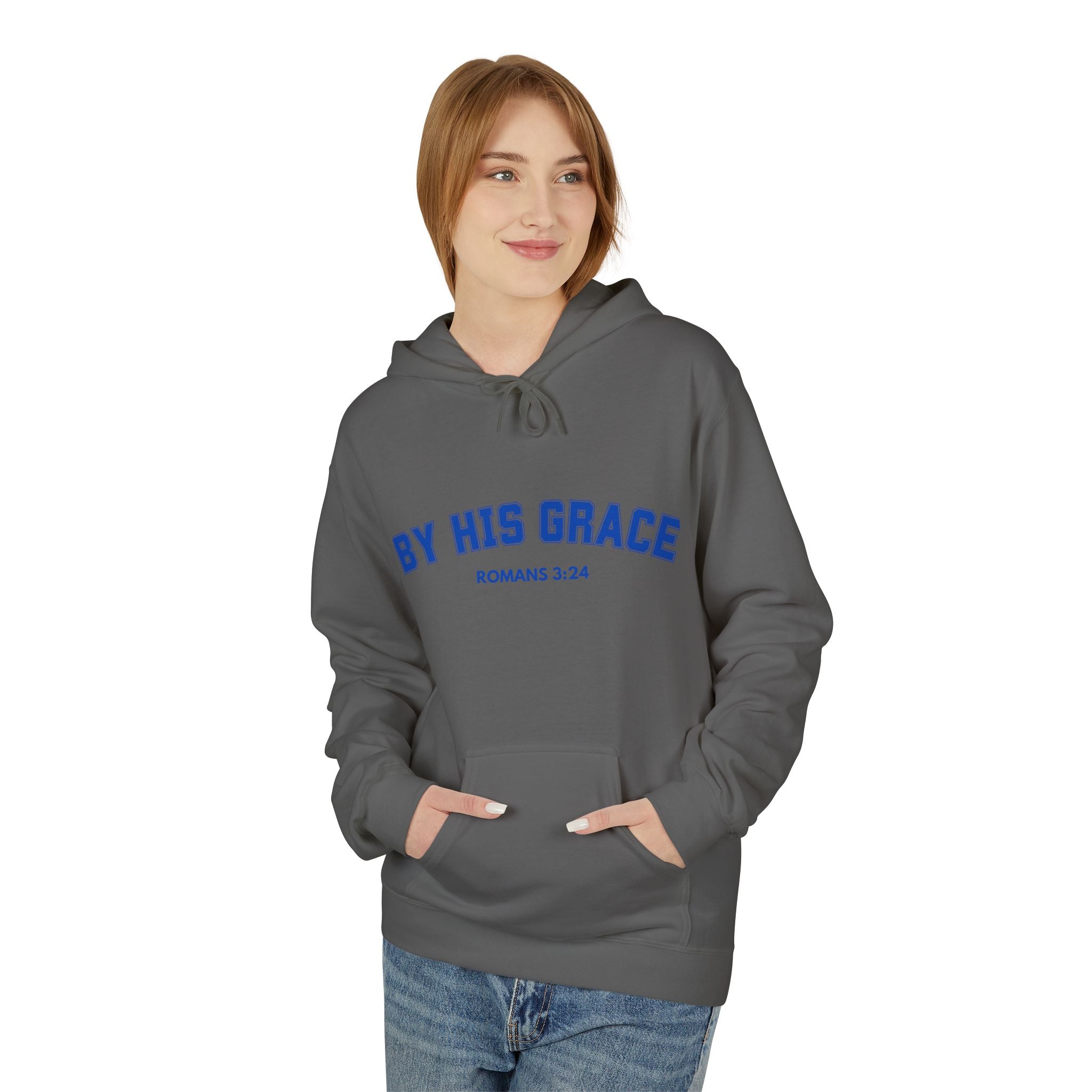Hoodie — "By His Grace" Christian Cross Hoodie (Romans 5:24)