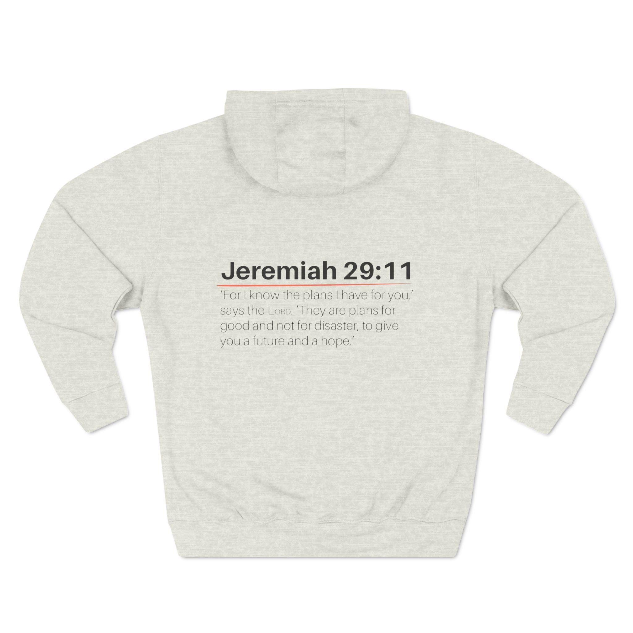 Jeremiah 29:11 Hoodie Christian Bible Verse Fleece Hoodie