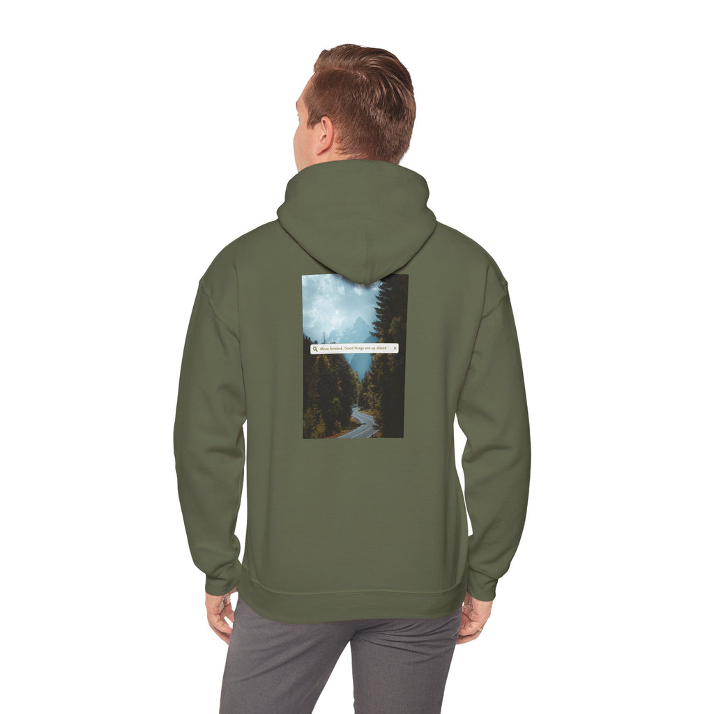Mountain Road Hoodie with Gold Cross Chest Accent