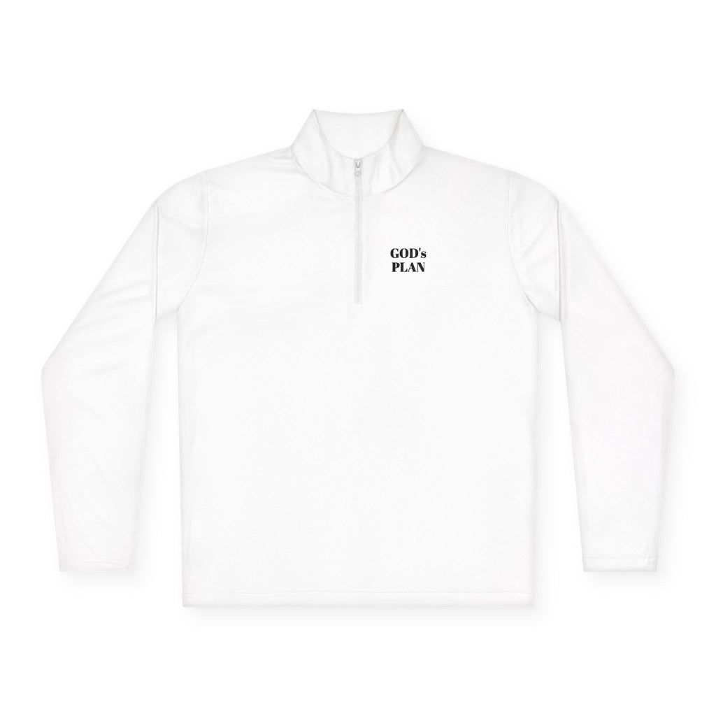 Christian Cross Quarter‑Zip Pullover God’s Plan Embroidered Chest