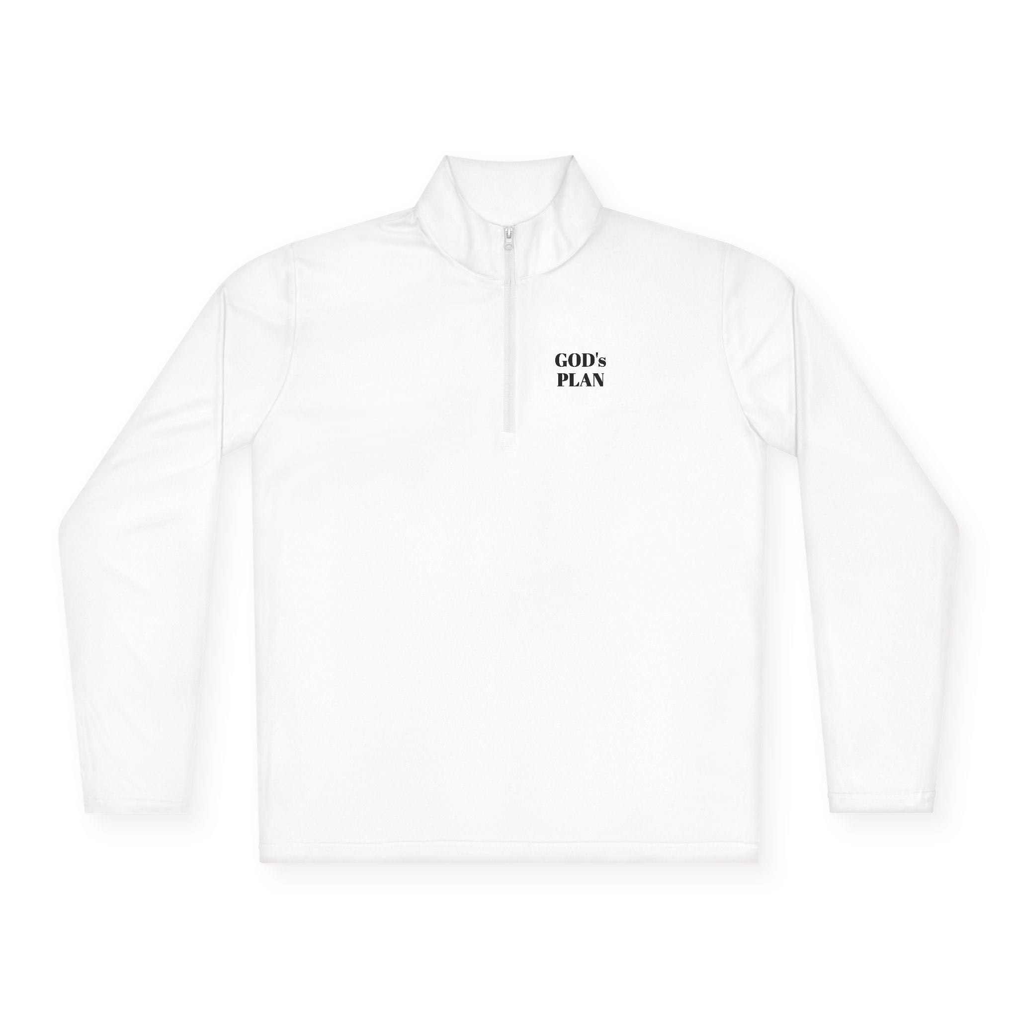 Christian Cross Quarter‑Zip Pullover God’s Plan Embroidered Chest