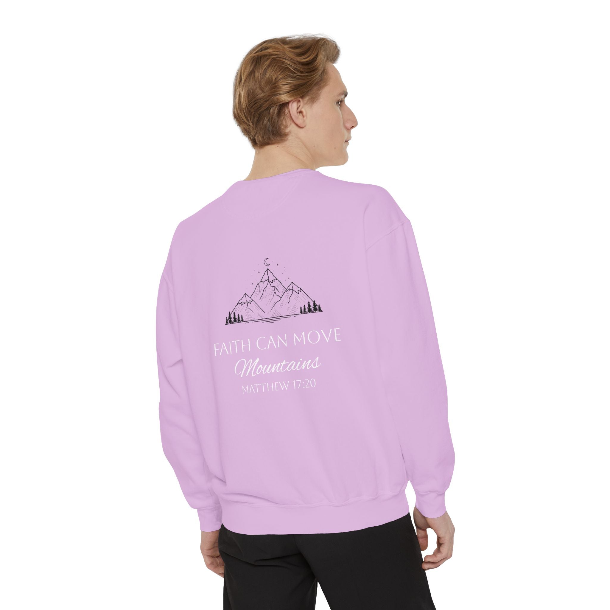 Faith Can Move Mountains Sweatshirt  Heart Chest Graphic