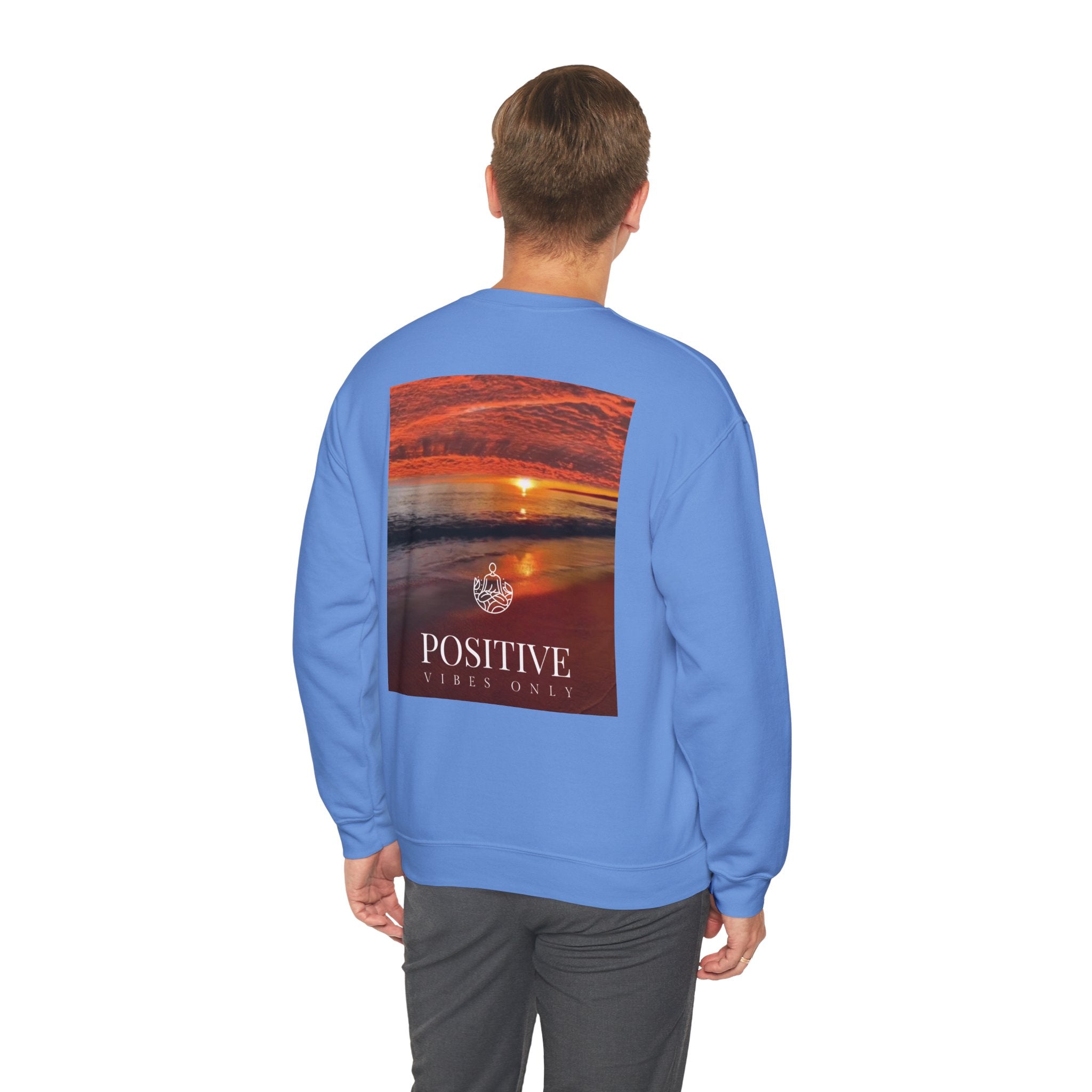 Positive Vibes Only Crewneck Sweatshirt  Sunset Beach Graphic